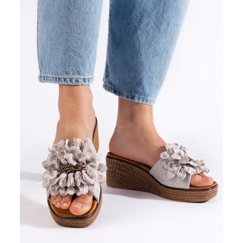 Muli cu pană din piele intoarsa gri 2