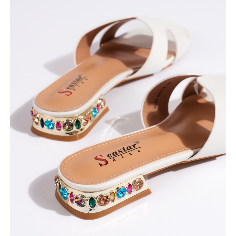 Flip-flops albi plate pentru damă 2