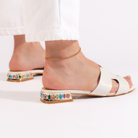 Flip-flops albi plate pentru damă 3