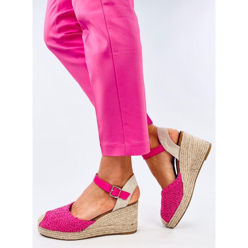 Sandale tip espadrile Morelli Fuchsia roz 2