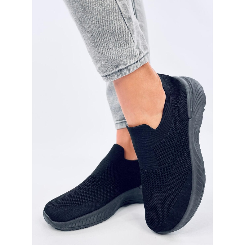 Pantofi sport cu șosete Suare Allblack negru 2