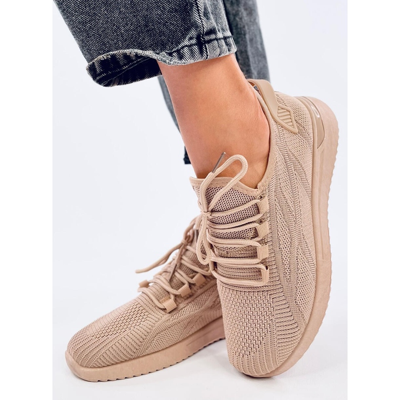 Pantofi sport Guelfi Khaki cu șosete bej 2