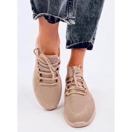 Pantofi sport Guelfi Khaki cu șosete bej 1 Pantofi sport Guelfi Khaki cu șosete bej 1
