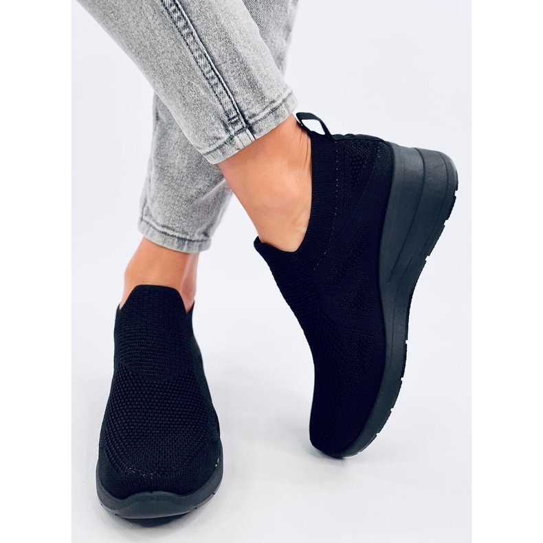 Adidasi Bayol Black sock wedge negru 1
