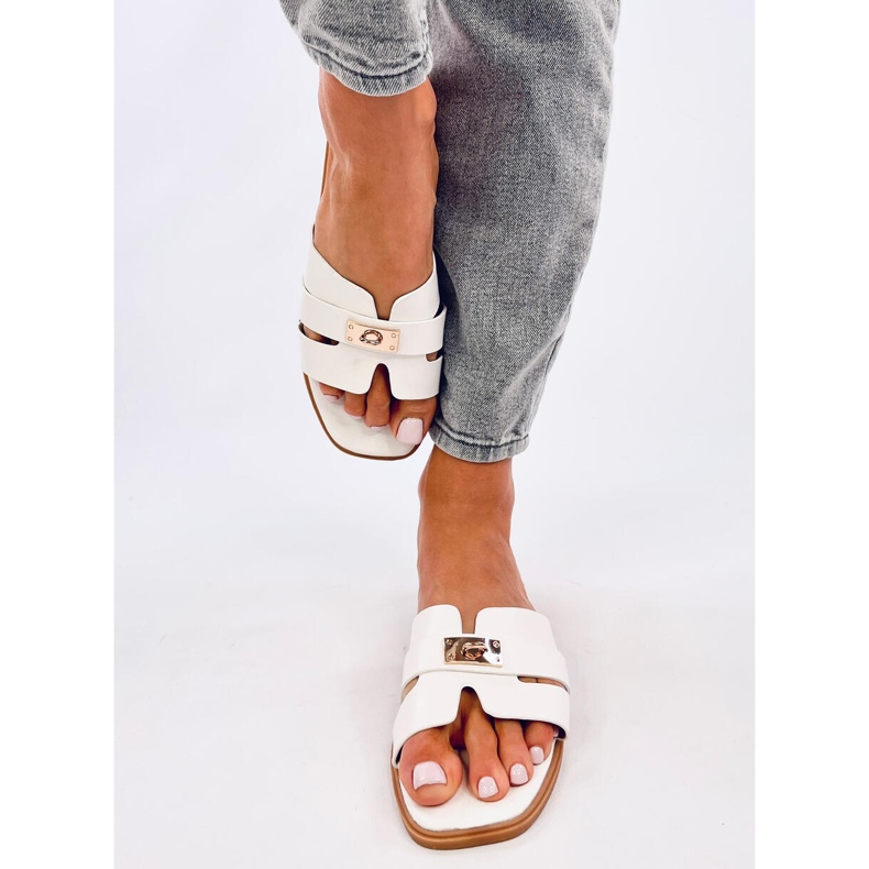 Flip-flops de damă Daudi White alb 1