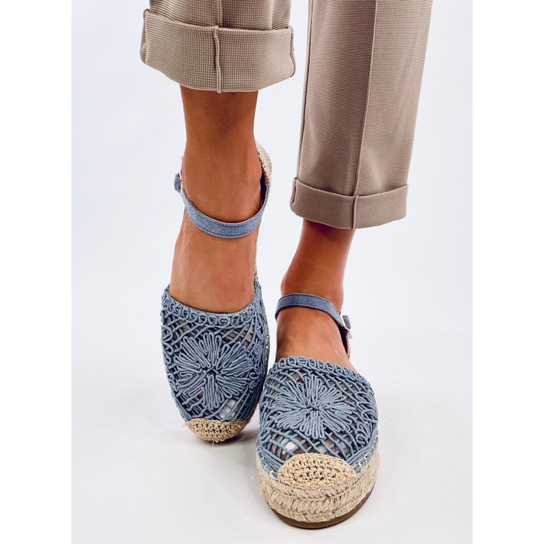 Sandale espadrile Premat Denim Blue ajurate albastru 1