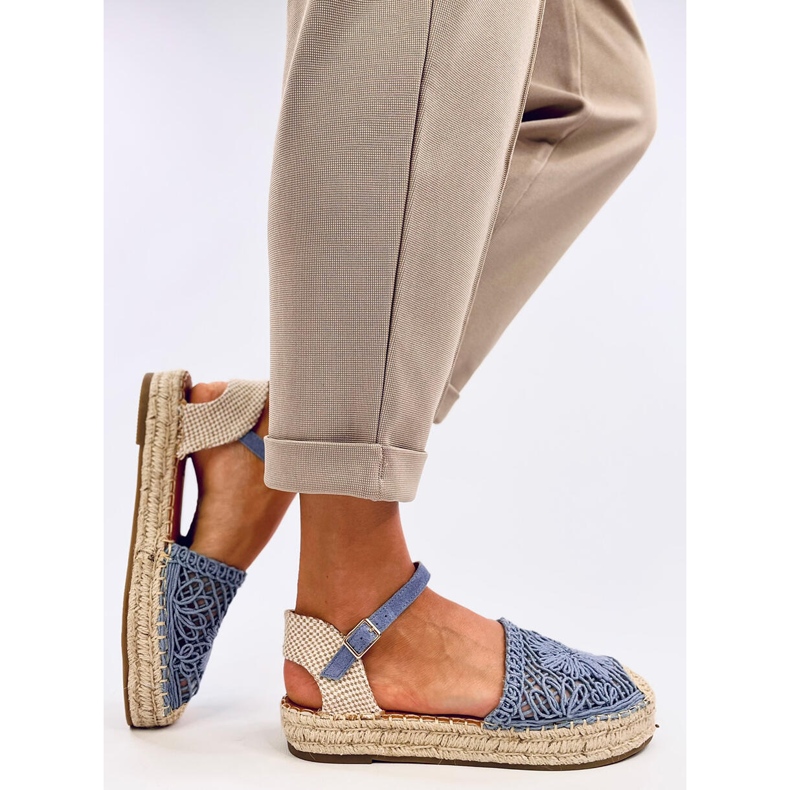Sandale espadrile Premat Denim Blue ajurate albastru 2