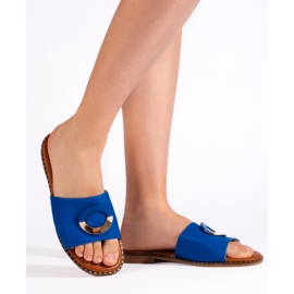 Flip-flops de damă, de culoare albastră albastru 2