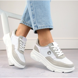 Pantofi sport dama bej din piele Filippo DP6108 alb 1 Pantofi sport dama bej din piele Filippo DP6108 alb 1