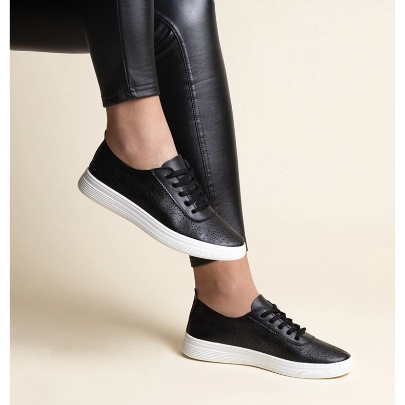 Tenisi negri Whitley din piele ecologică negru 1