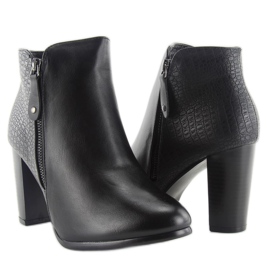 Cizme cu toc inalt f815 negre negru 2