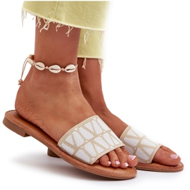 Flip-flops Damă Cu Toc Plat Bej Traivea 7