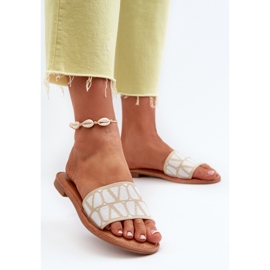 Flip-flops Damă Cu Toc Plat Bej Traivea 3
