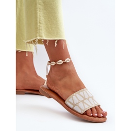 Flip-flops Damă Cu Toc Plat Bej Traivea 5