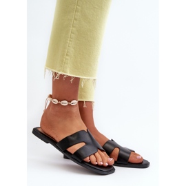 Flip-flops de damă plate cu decupaje Fiviama negru 2 Flip-flops de damă plate cu decupaje Fiviama negru 2