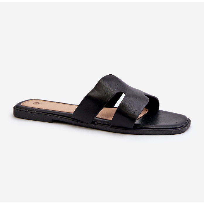 Flip-flops de damă plate cu decupaje Fiviama negru 1 Flip-flops de damă plate cu decupaje Fiviama negru 1