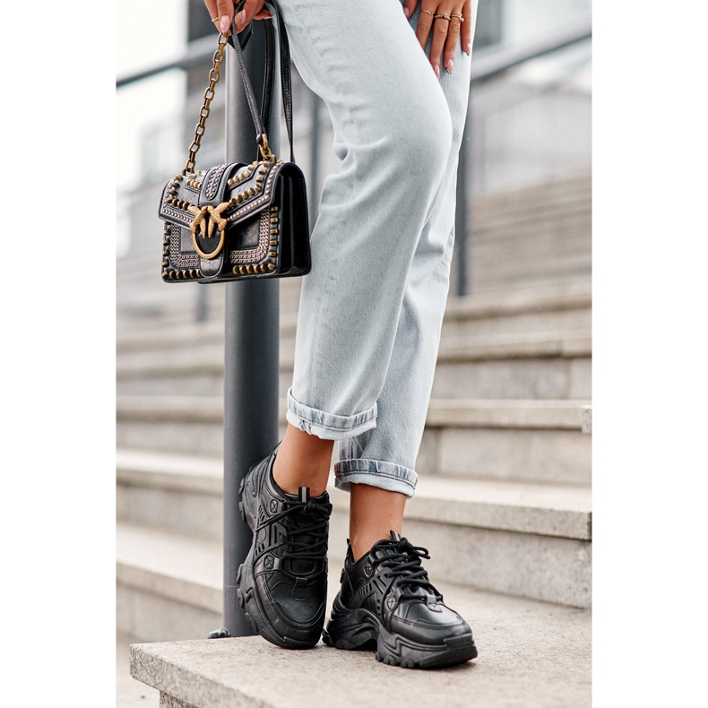 News Pantofi sport grosi pentru damă, pantofi sport negri Toderus negru 2