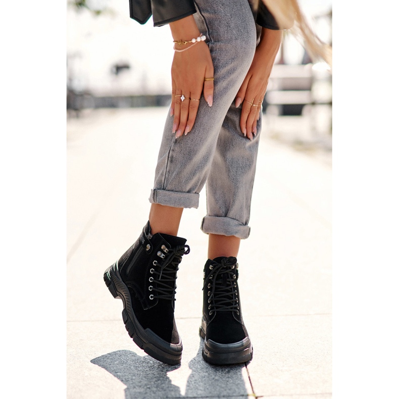 PS1 Botine pentru femei Trapper din piele intoarsa Jailina negru 2