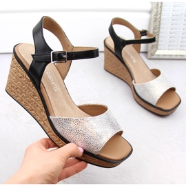 Sandale de damă cu pană argintii Sergio Leone SK229 1 Sandale de damă cu pană argintii Sergio Leone SK229 1