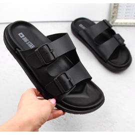 Șlapi de damă din spumă cu catarame, negru Big Star NN274A750 1