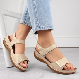 Sandale confortabile dama cu velcro, bej eVento 0146 1