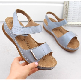 Sandale confortabile de damă cu Velcro, albastru eVento 0146 1