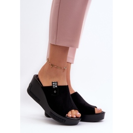 Vinceza Flip-flops negri Vleni Wedge pentru damă negru 2 Vinceza Flip-flops negri Vleni Wedge pentru damă negru 2