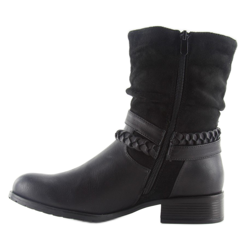 Cizme în stil militar 632-pa negre negru 2 Cizme în stil militar 632-pa negre negru 2