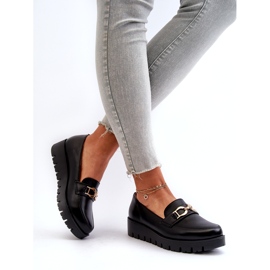 Evento Mocasini De Dama Pe Platforma Cu Decorat, Negru 3