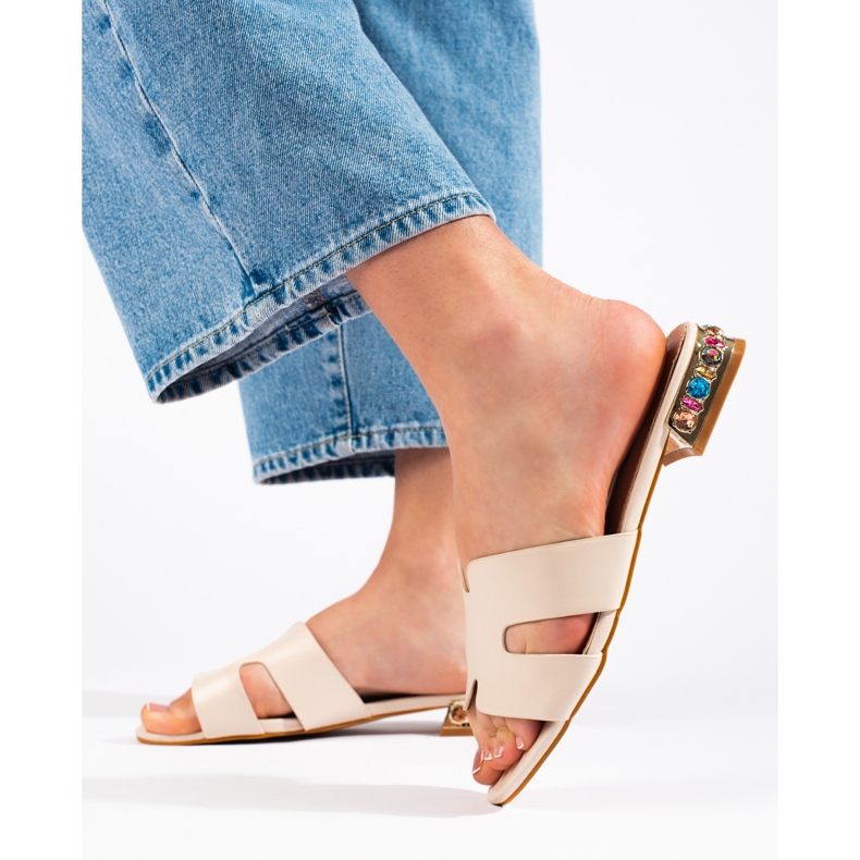 Sandale plate dama bej 1