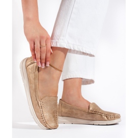 Mocasini de dama aurii de aur 1