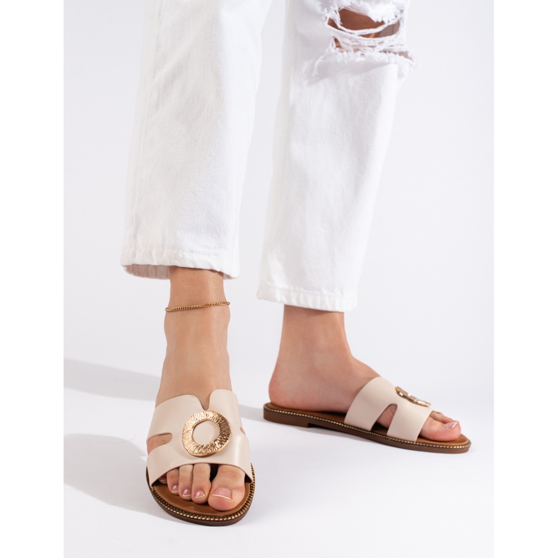 Sandale plate dama bej 2