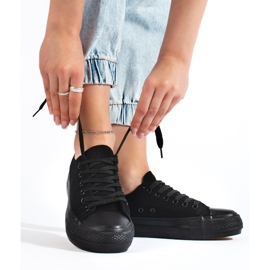 Tenisi de dama negri cu platforma negru 1