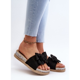 Flip Flops Damă Platformă Cu Arcă, Aflia Negru 1