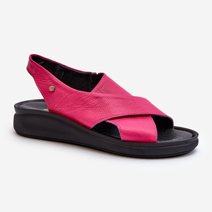 Sandale din piele de damă Zazoo 40392 fucsia roz 2