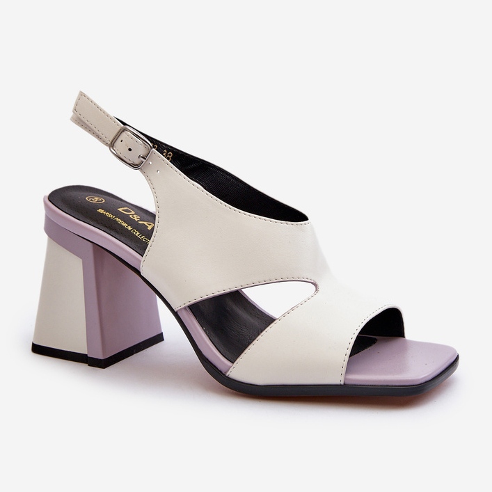 S.Barski Sandale de damă cu toc înalt alb D&amp;A MR38-153 2