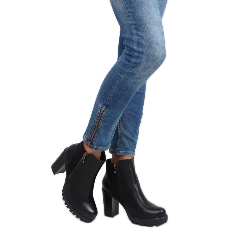 Cizme cu toc inalt dd35p negre negru 1