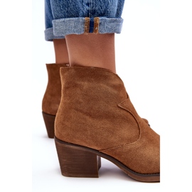 S.Barski Cizme Cowboy Din piele intoarsa Cu Fermoar D&amp;A SN622-29 Camel maro 2