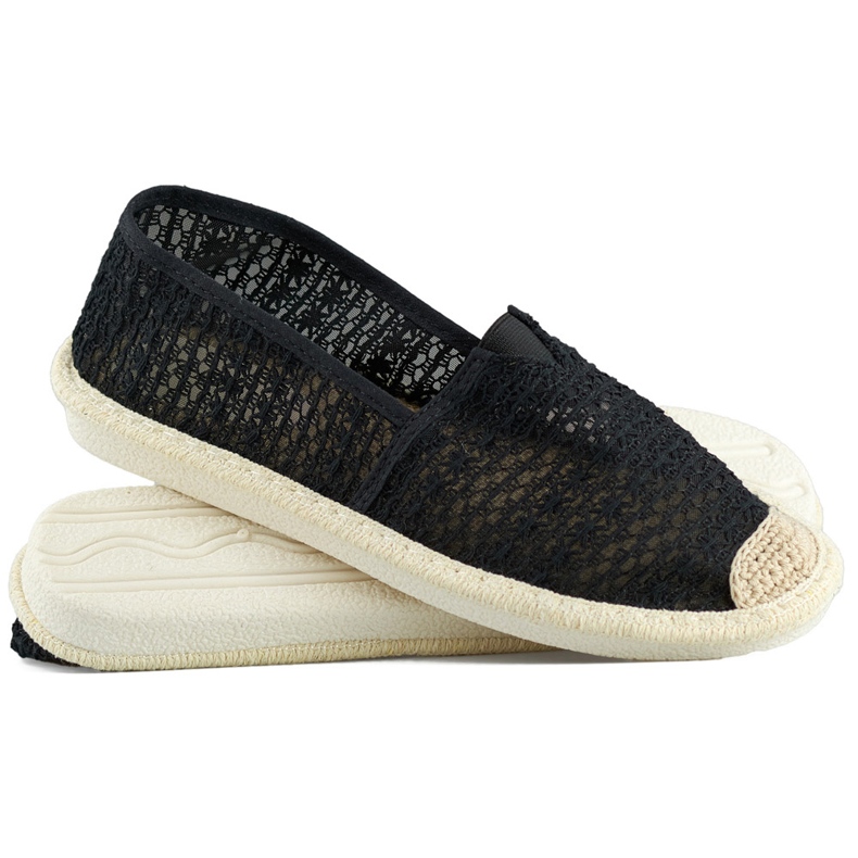 Espadrile din plasă neagră, espadrile de damă aerisite negru 1
