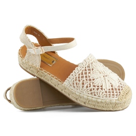 Sandale bej espadrile cu talpa groasa, espadrile impletite 1