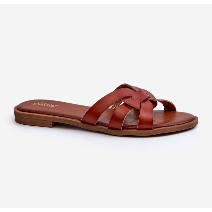 Flip Flops de damă din piele ecologică, maro Rosalini 1 Flip Flops de damă din piele ecologică, maro Rosalini 1