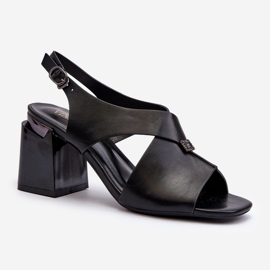 Vinceza Sandale de dama elegante cu toc inalt, piele ecologica, Asellesa neagra negru 1 Vinceza Sandale de dama elegante cu toc inalt, piele ecologica, Asellesa neagra negru 1