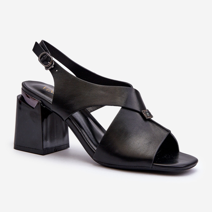Vinceza Sandale de dama elegante cu toc inalt, piele ecologica, Asellesa neagra negru 1 Vinceza Sandale de dama elegante cu toc inalt, piele ecologica, Asellesa neagra negru 1