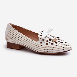 Jezzi Balerina ajurata pentru dama cu fundita, Nestavia alb 1