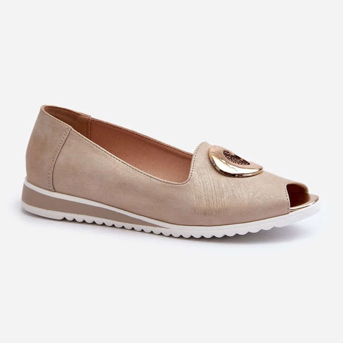 Jezzi Pompi De Dama Cu Decorat In Piele Ecologica, Aur Biolita de aur 1