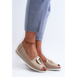 Jezzi Pompi De Dama Cu Decorat In Piele Ecologica, Aur Biolita de aur 2