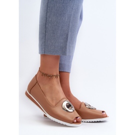 Jezzi Pompi De Dama Cu Decorat Piele Ecologica, Biolita Bej Inchis 2