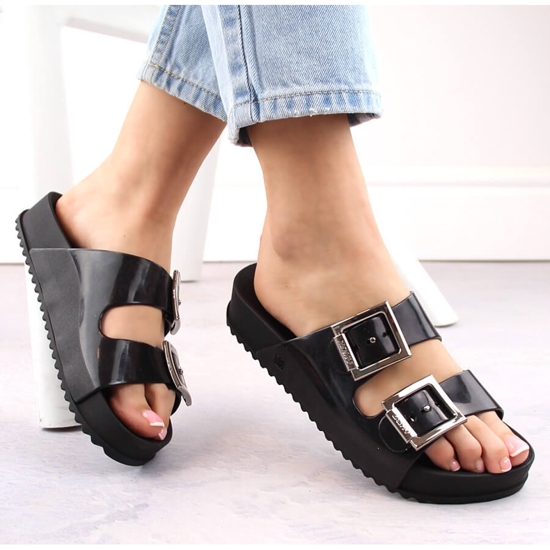 Papuci comozi de dama, parfumati, elastici, cauciuc, negri, Zaxy HH285157 negru 1