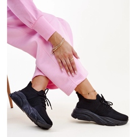 Adidași negri cu talpă Kassi masivă negru 1