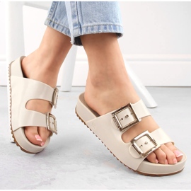 Papuci de damă confortabili, parfumați, din cauciuc flexibil Ekri Zaxy NN285058 bej 1